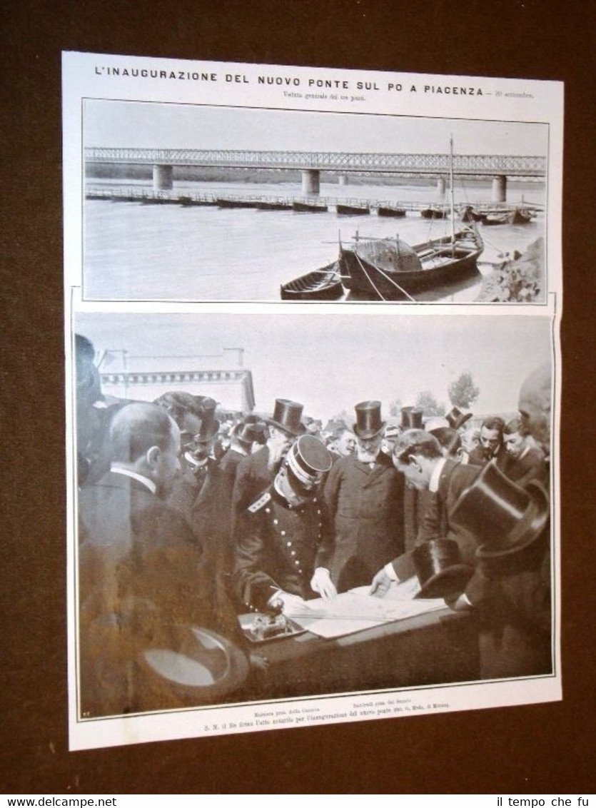 Piacenza nel 1908 Inaugurazione del nuovo Ponte sul Po Re …
