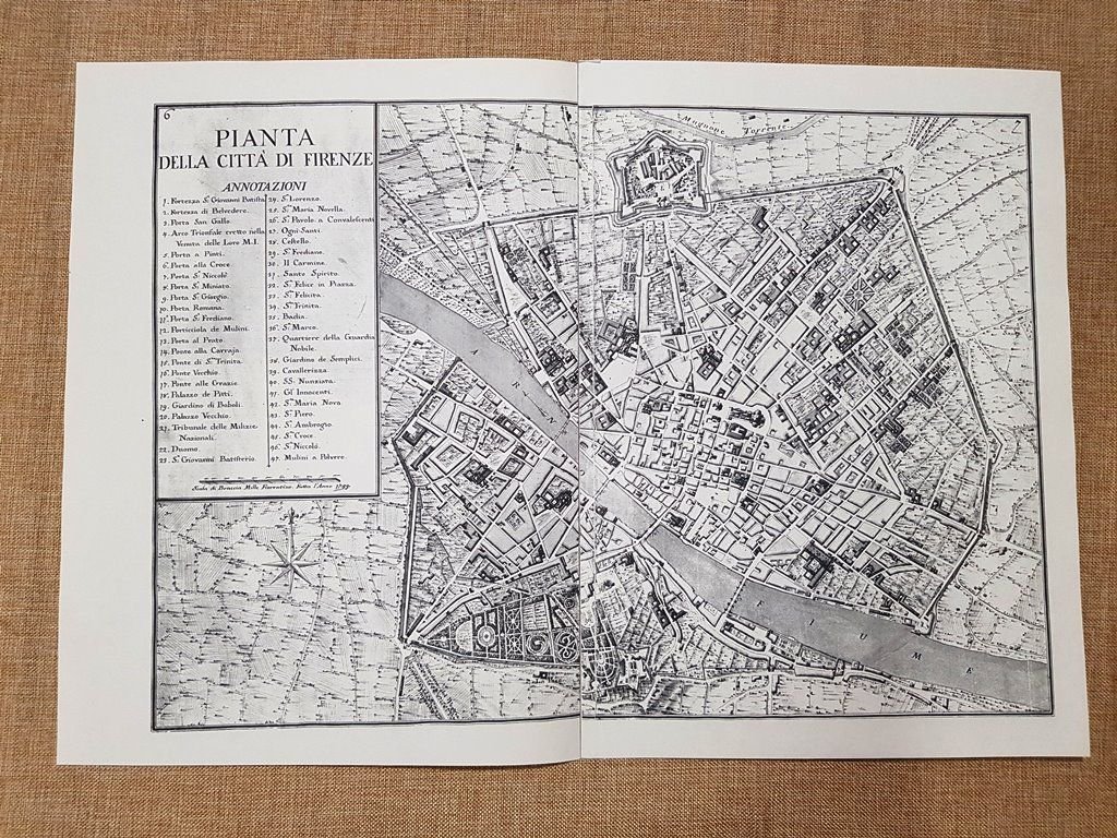 Pianta della città di Firenze Granducato di Toscana Odoardo Warren …