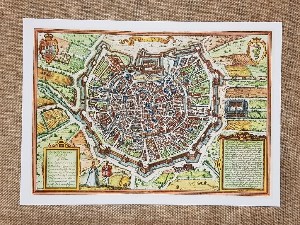 Pianta della città di Milano di Braun Civitas Orbis Terrarum … | Immagine principale
