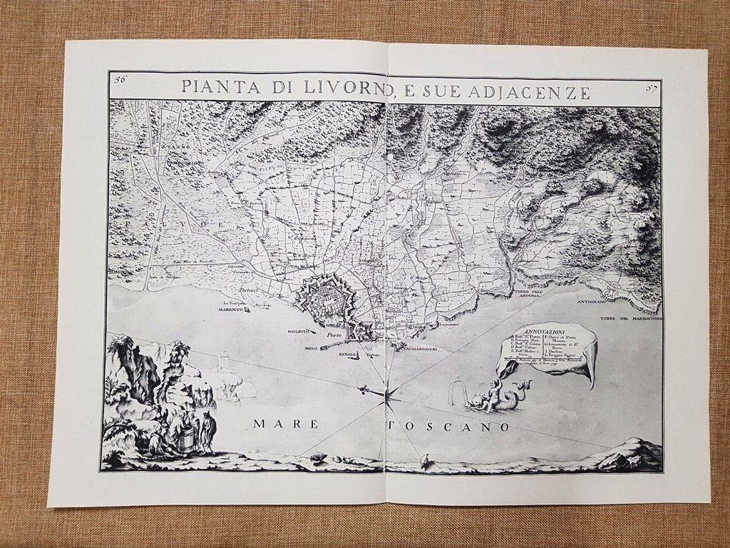 Pianta di Livorno e adiacenze Granducato di Toscana Odoardo Warren …