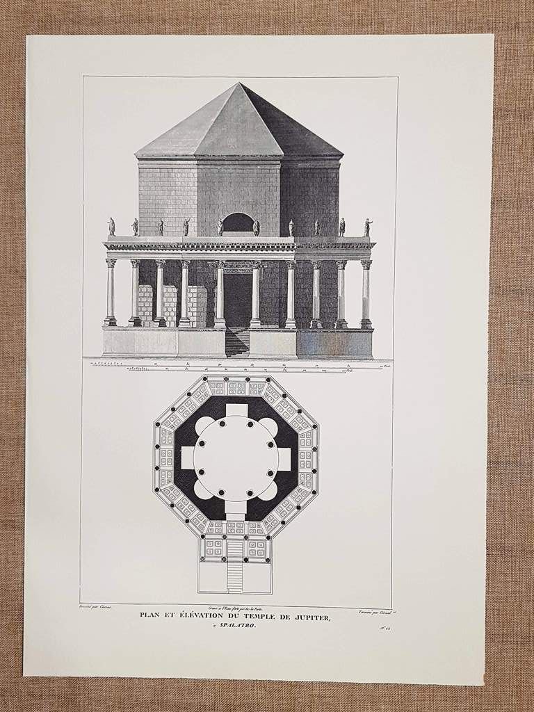 Pianta e prospetto del Tempio di Giove Spalato Croazia Anno … | Immagine principale
