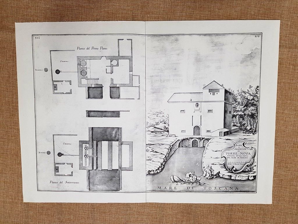 Pianta e veduta della Torre Nova Granducato Toscana Odoardo Warren …