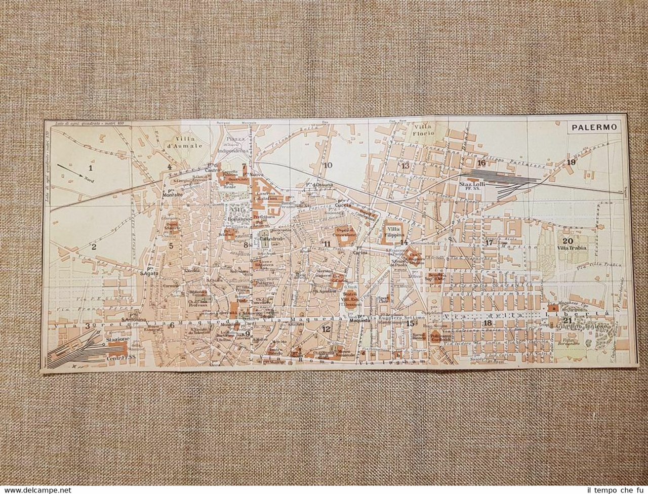 Pianta o piantina del 1919 La città di Palermo (1) …