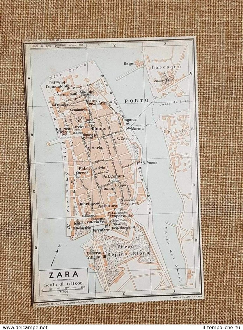 Pianta o piantina del 1924 La città di Zara Croazia …