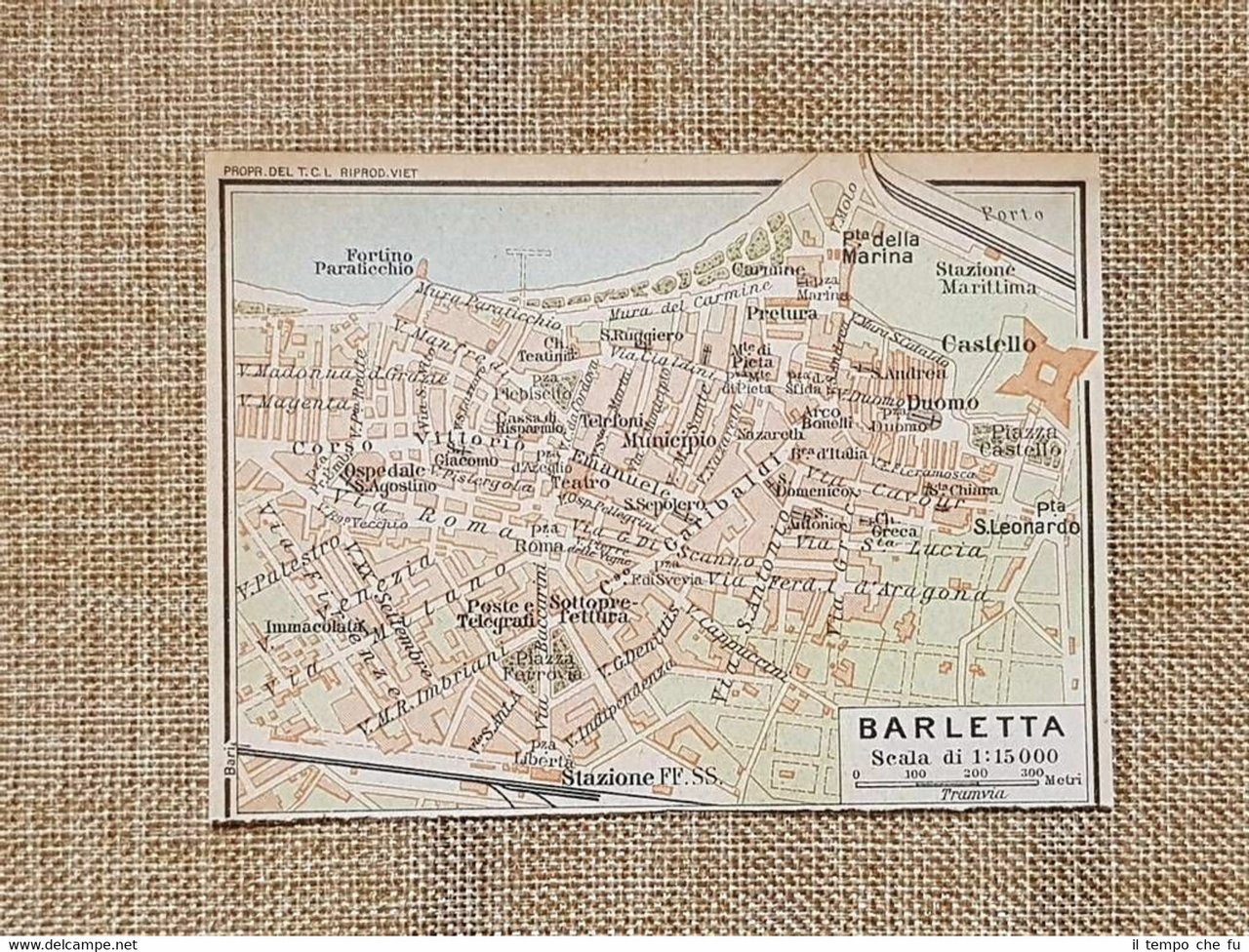 Pianta o piantina del 1926 La città di Barletta Puglia … | Immagine principale