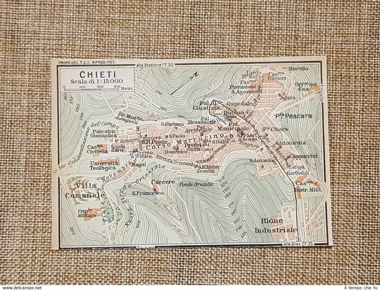 Pianta o piantina del 1926 La città di Chieti Abruzzo …