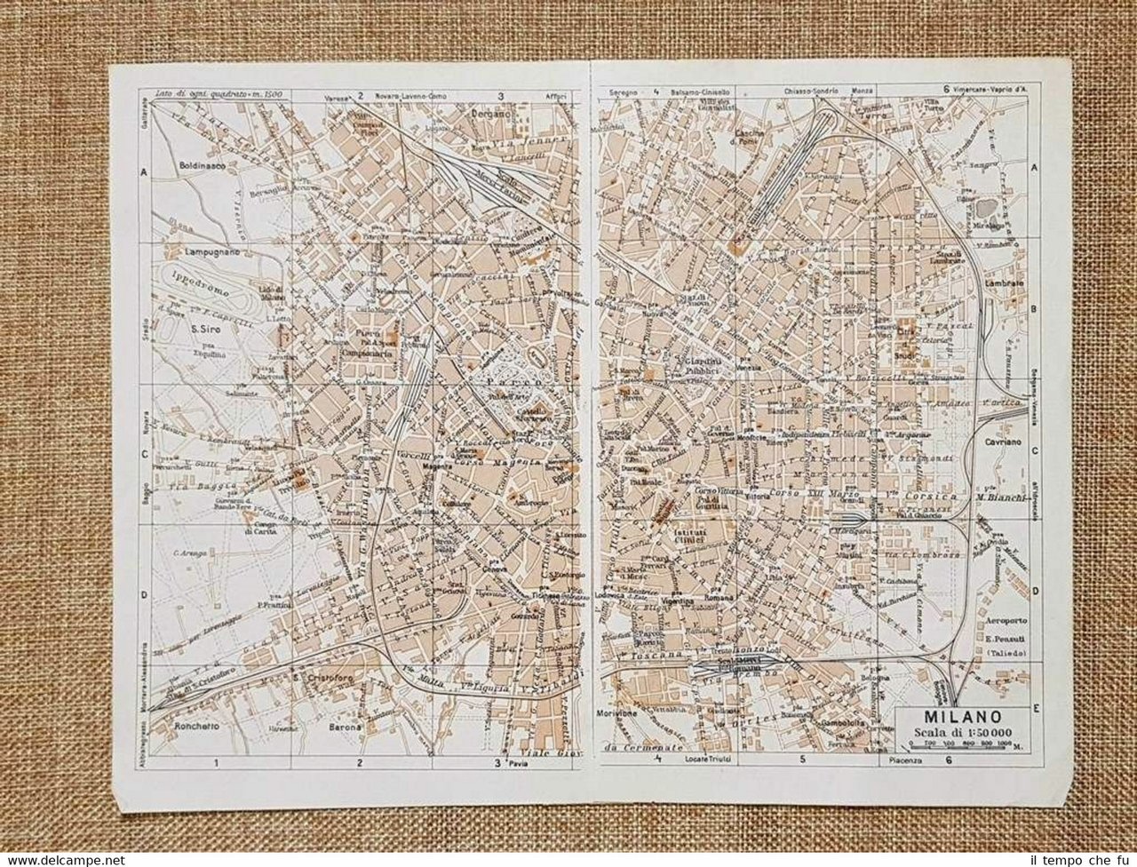 Pianta o piantina del 1937 La città di Milano (1) …