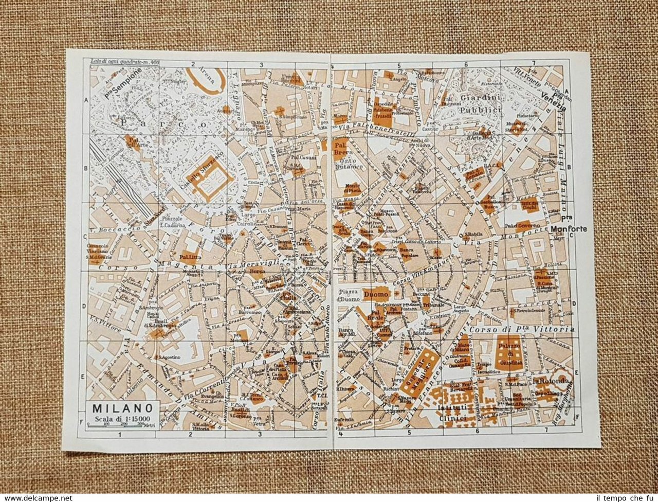 Pianta o piantina del 1937 La città di Milano (1) …