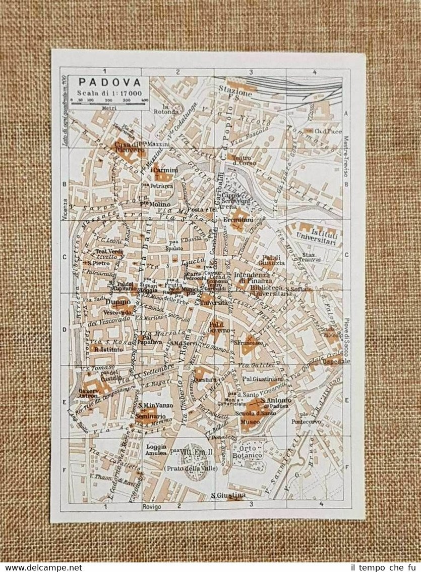 Pianta o piantina del 1937 La città di Padova Veneto …