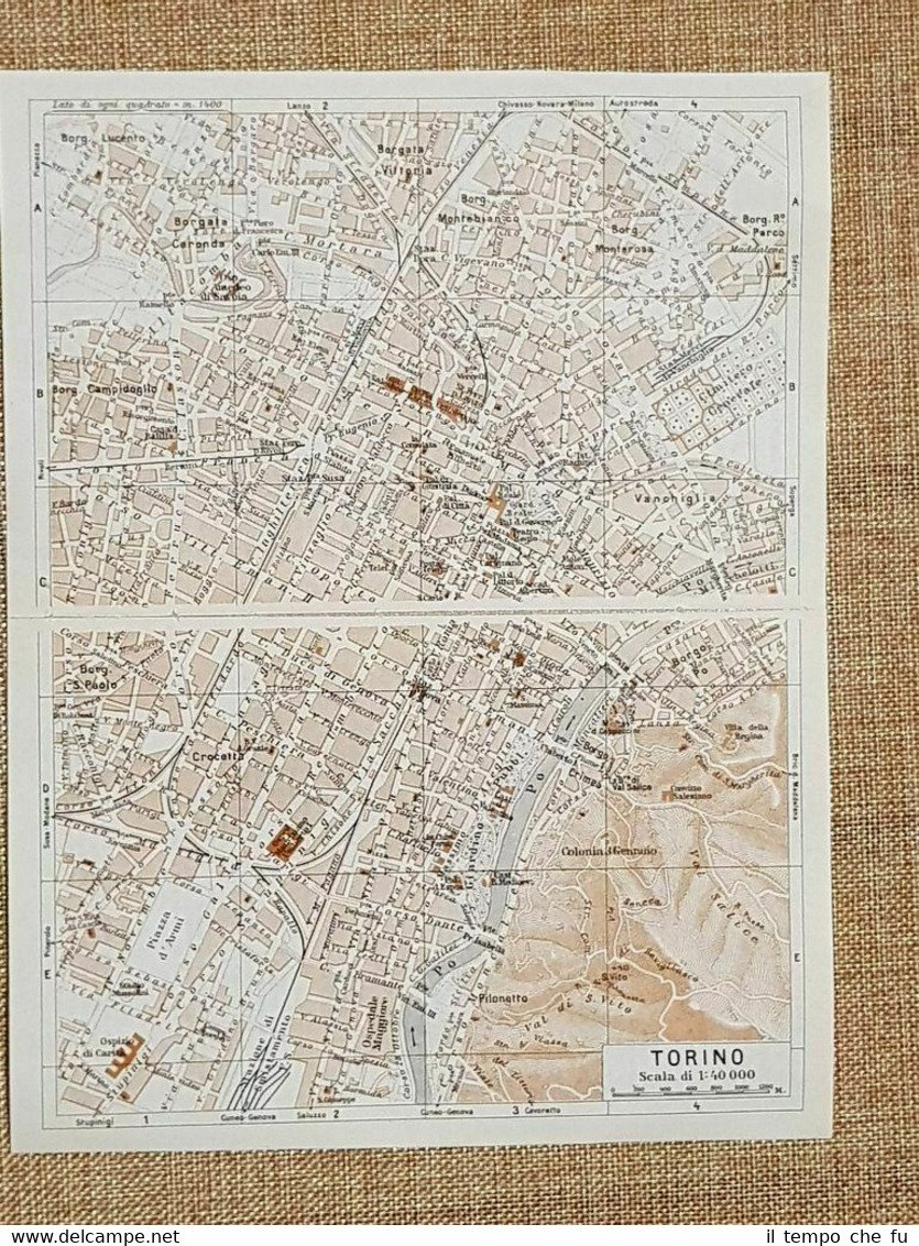 Pianta o piantina del 1937 La città di Torino (2) …