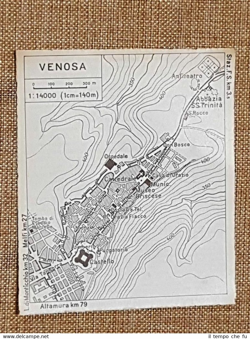 Pianta o piantina del 1937 La città di Venosa Basilicata …