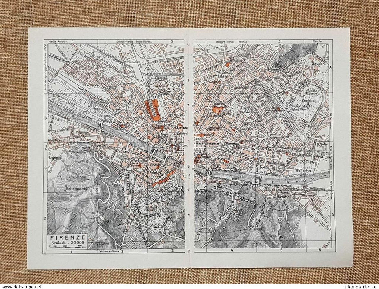 Pianta o piantina del 1939 La città di Firenze (2) …