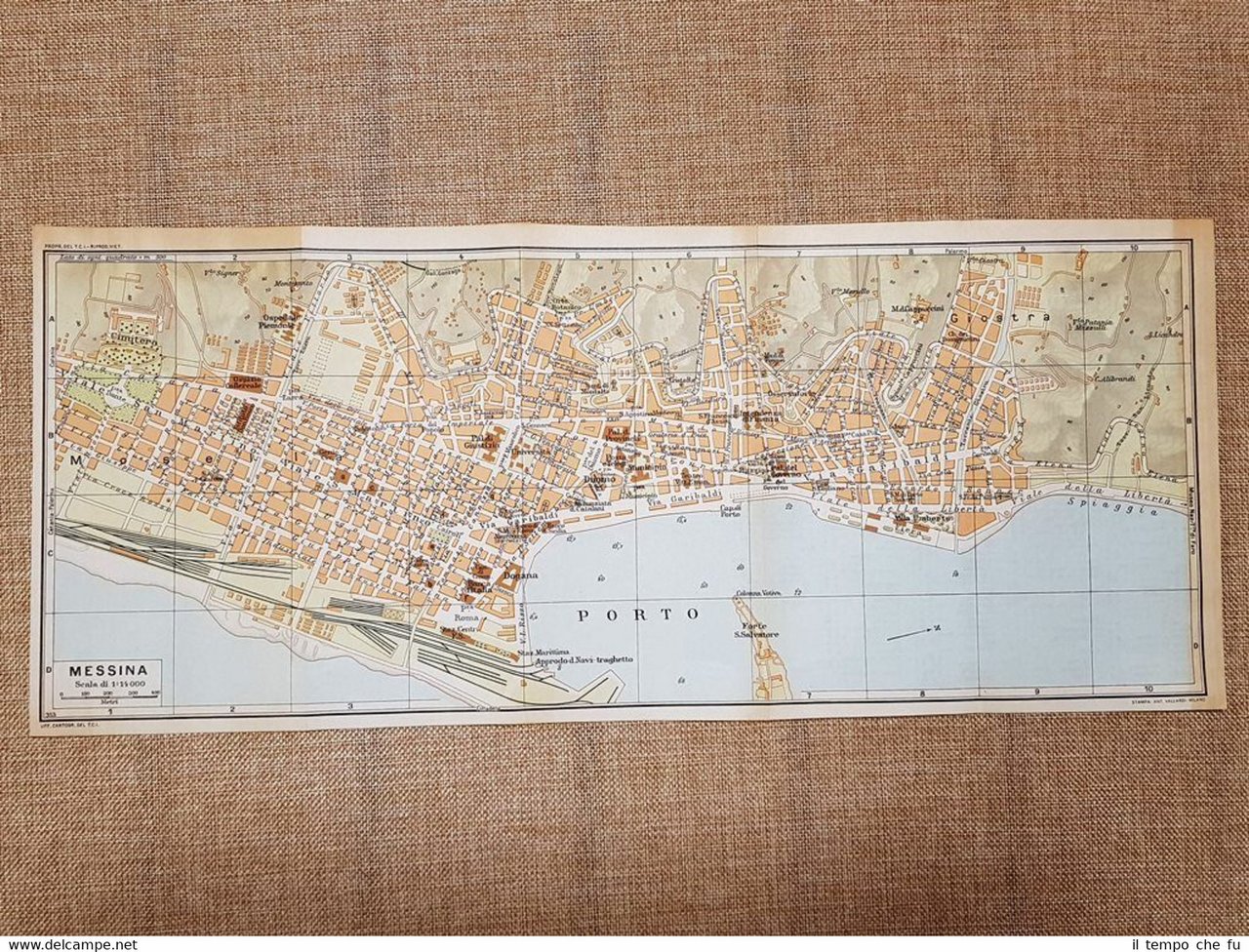 Pianta o piantina del 1953 La città di Messina Sicilia …