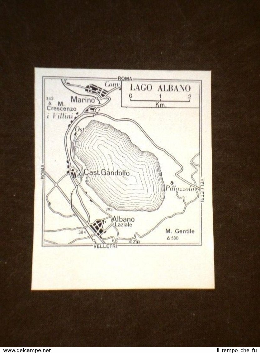 Pianta o Piantina del Lago Albano o Castel Gandolfo o …