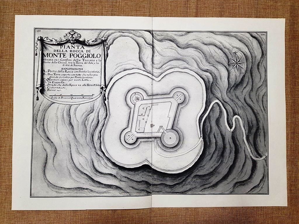 Pianta Rocca di Montepoggiolo Granducato di Toscana Odoardo Warren 1749 …