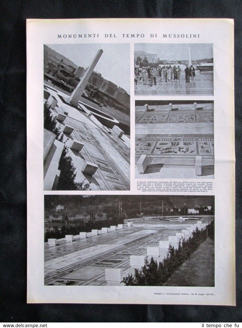 Piazzale dell'Impero,Benito Mussolini+Tomba Alarico, re Visigoti Stampa del 1937