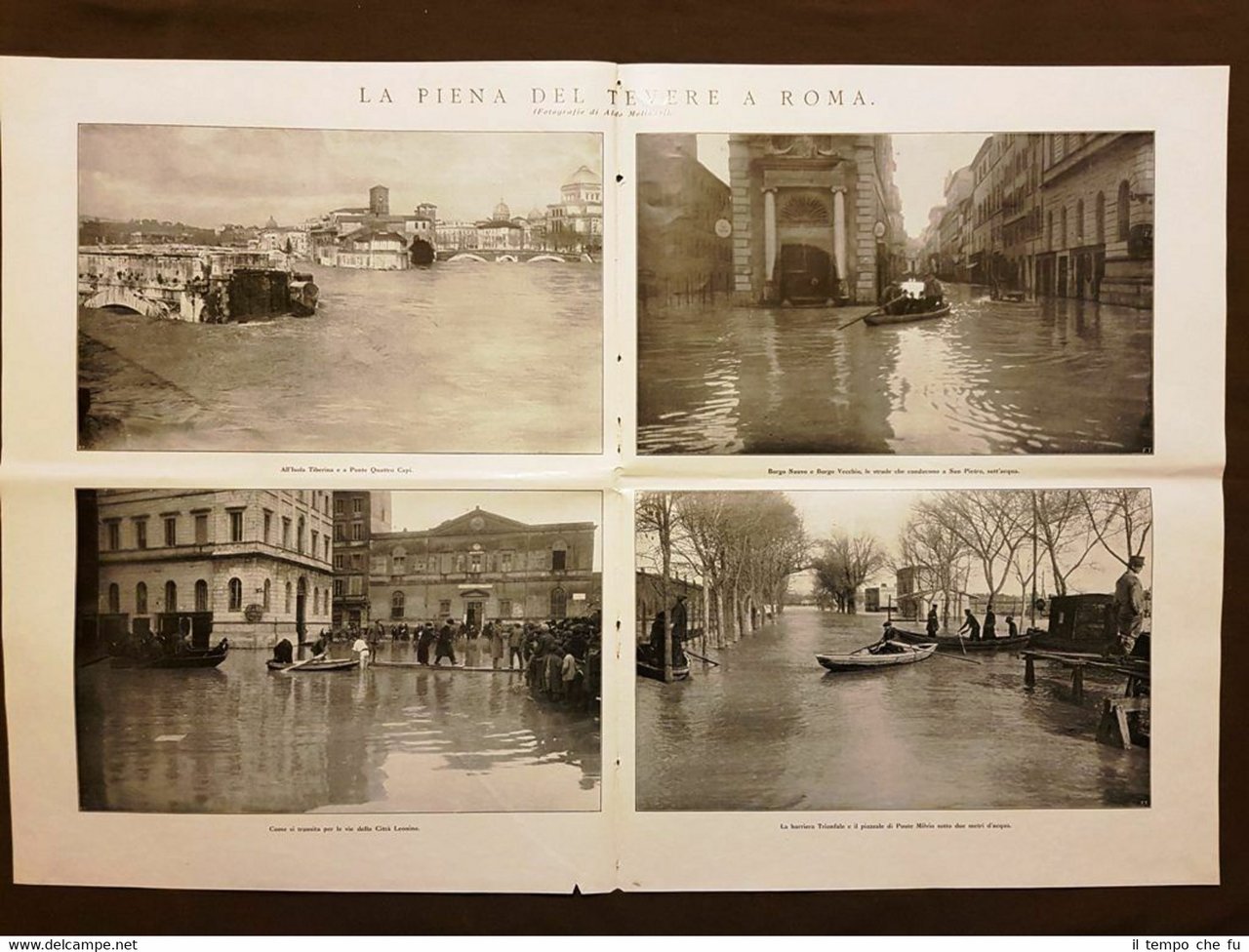 Piena del Tevere a Roma nel 1915 e Aereo tedesco …