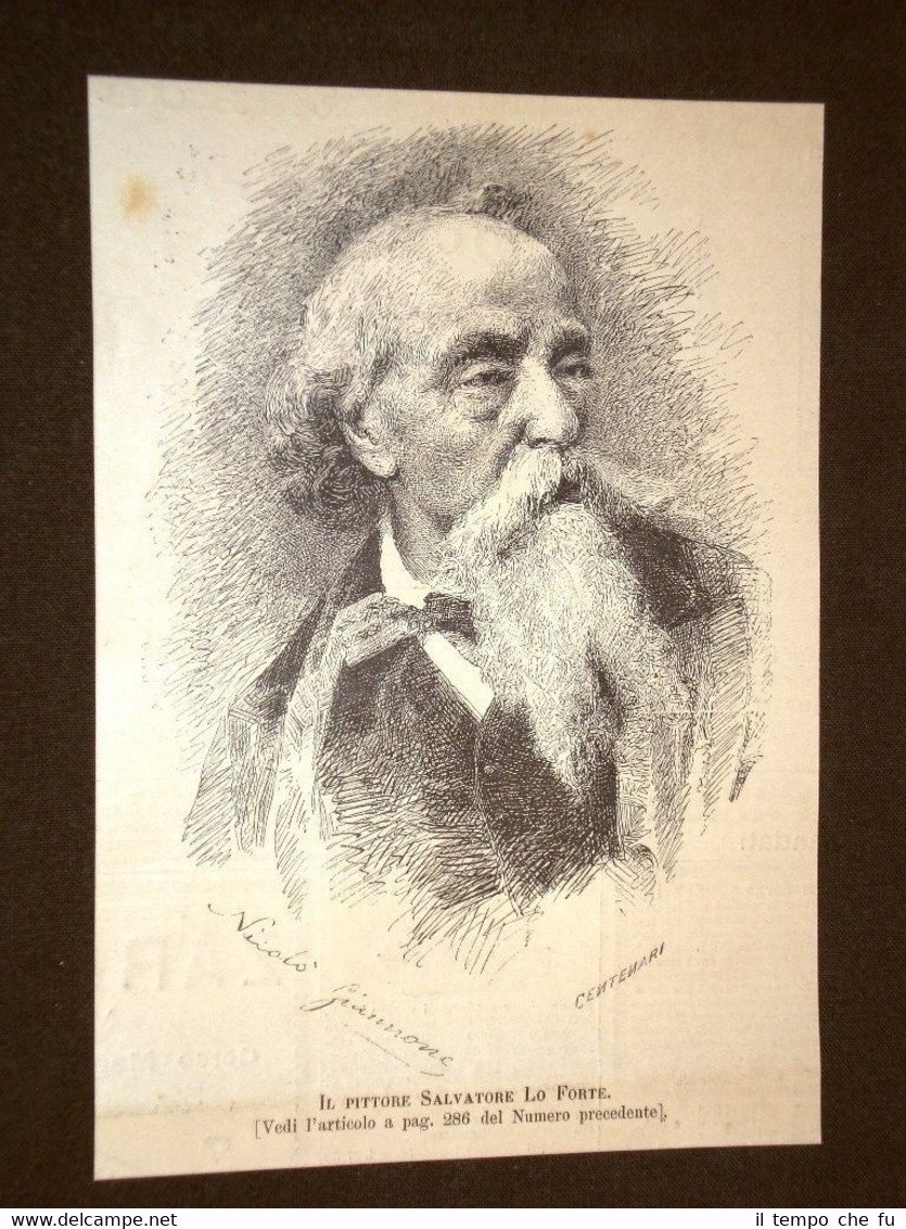 Pittore Salvatore Lo Forte di Palermo Morto nel 1885