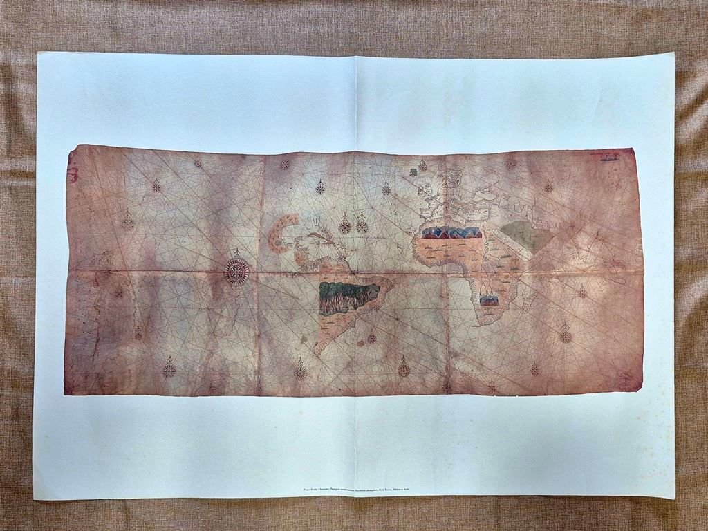 Planisfero membranaceo 1535 Carta nautica Torino Biblioteca Reale Electa 95x65 | Immagine principale
