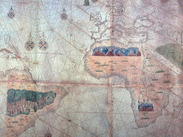 Planisfero membranaceo 1535 Carta nautica Torino Biblioteca Reale Electa 95x65 | Immagine Gallery 2