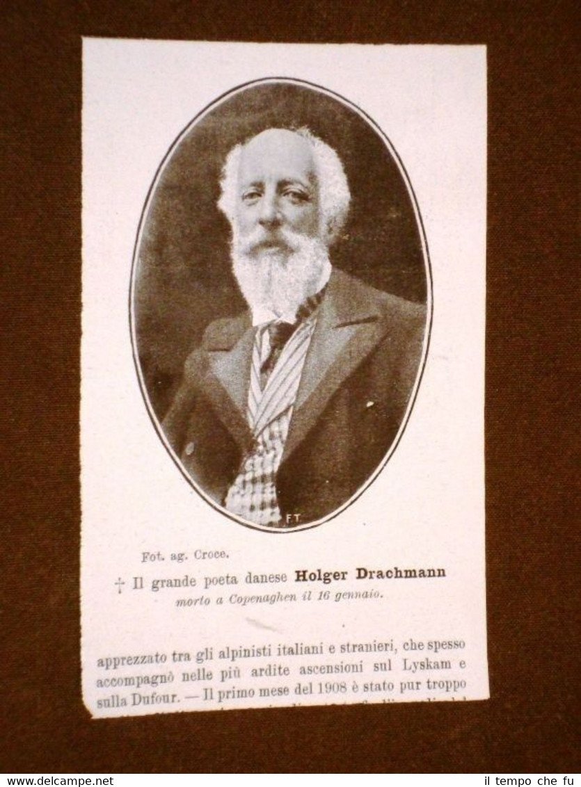 Poeta e Drammaturgo Holger Drachmann di Copenaghen Morto nel 1908