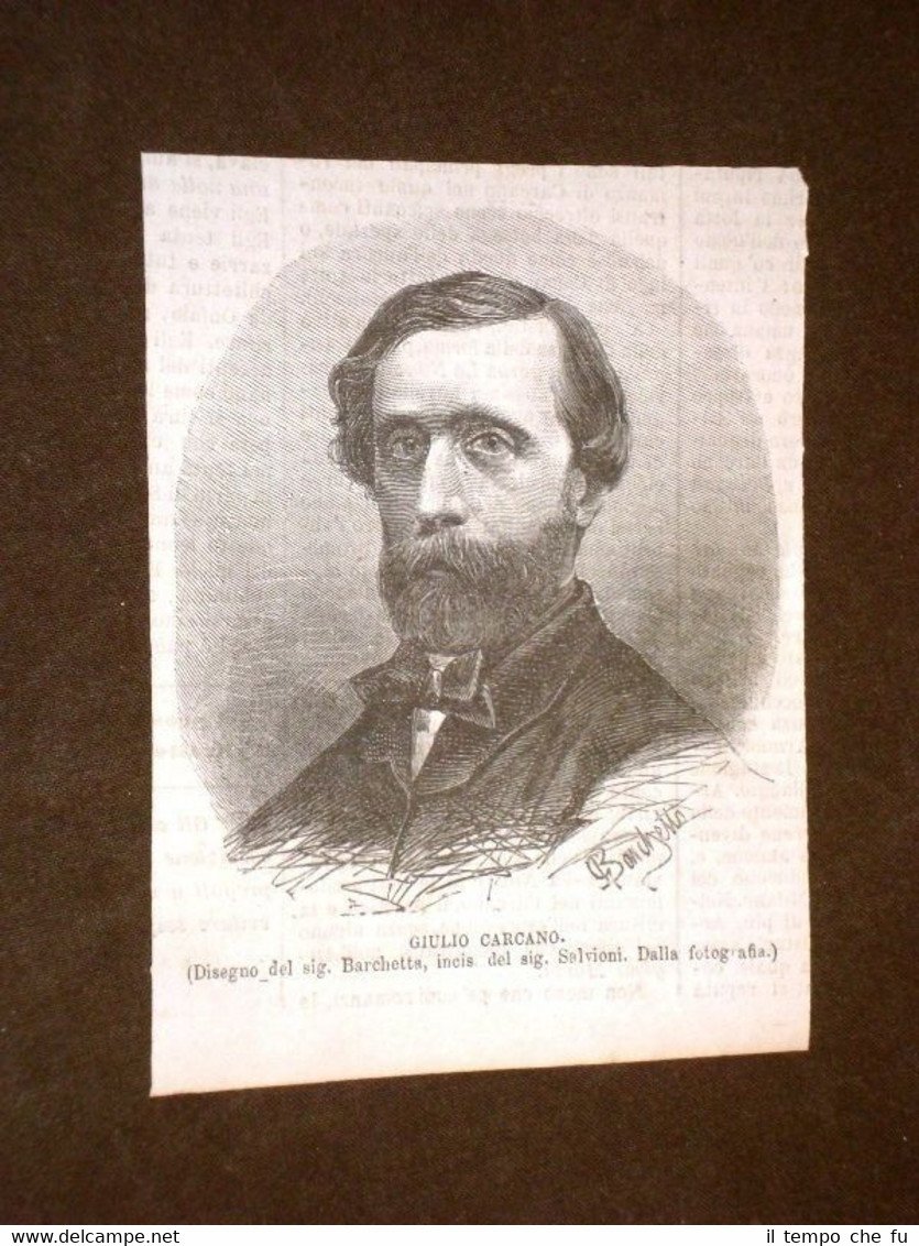 Politico e Scrittore Giulio Carcano di Milano