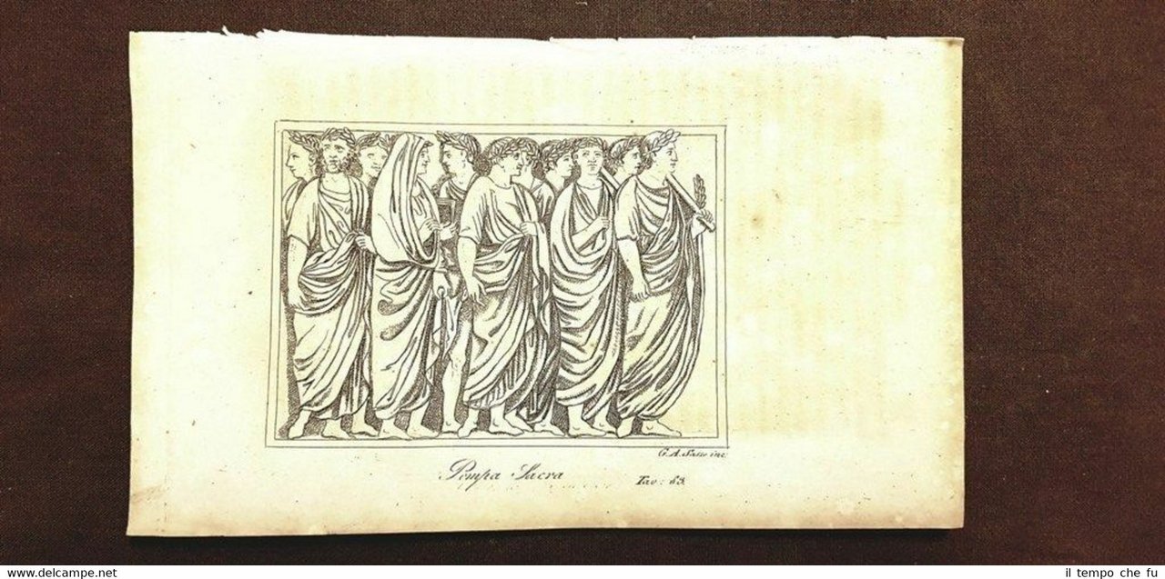 Pompa sacra Italia Acquaforte del 1830 Costume antico e moderno … | Immagine principale