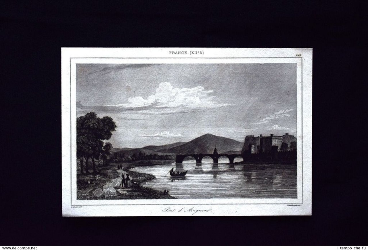 Pont d'Avignon, France Incisione del 1850 L'Univers pittoresque