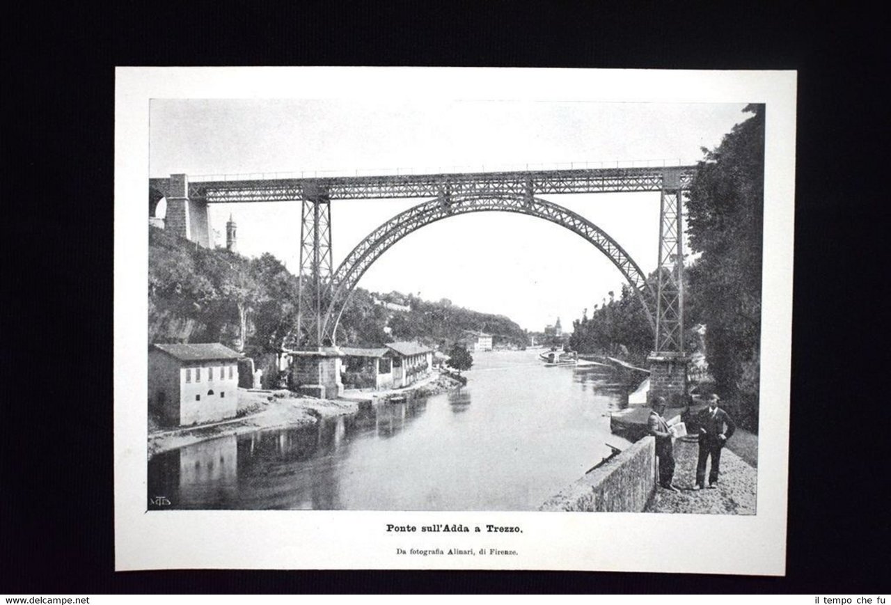 Ponte sull'Adda a Trezzo. Da fotografia Alinari, di Firenze