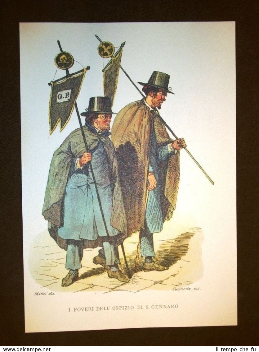 Poveri Ospizio San Gerraro Usi costumi Napoli Francesco de Bourcard …