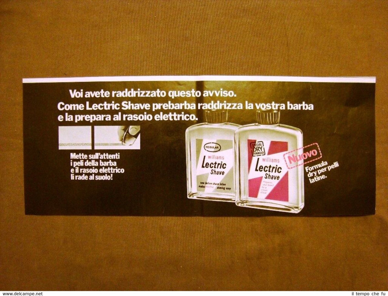 Prebarba Lectric Shave e Sole piatti Pubblicità vintage anni '70