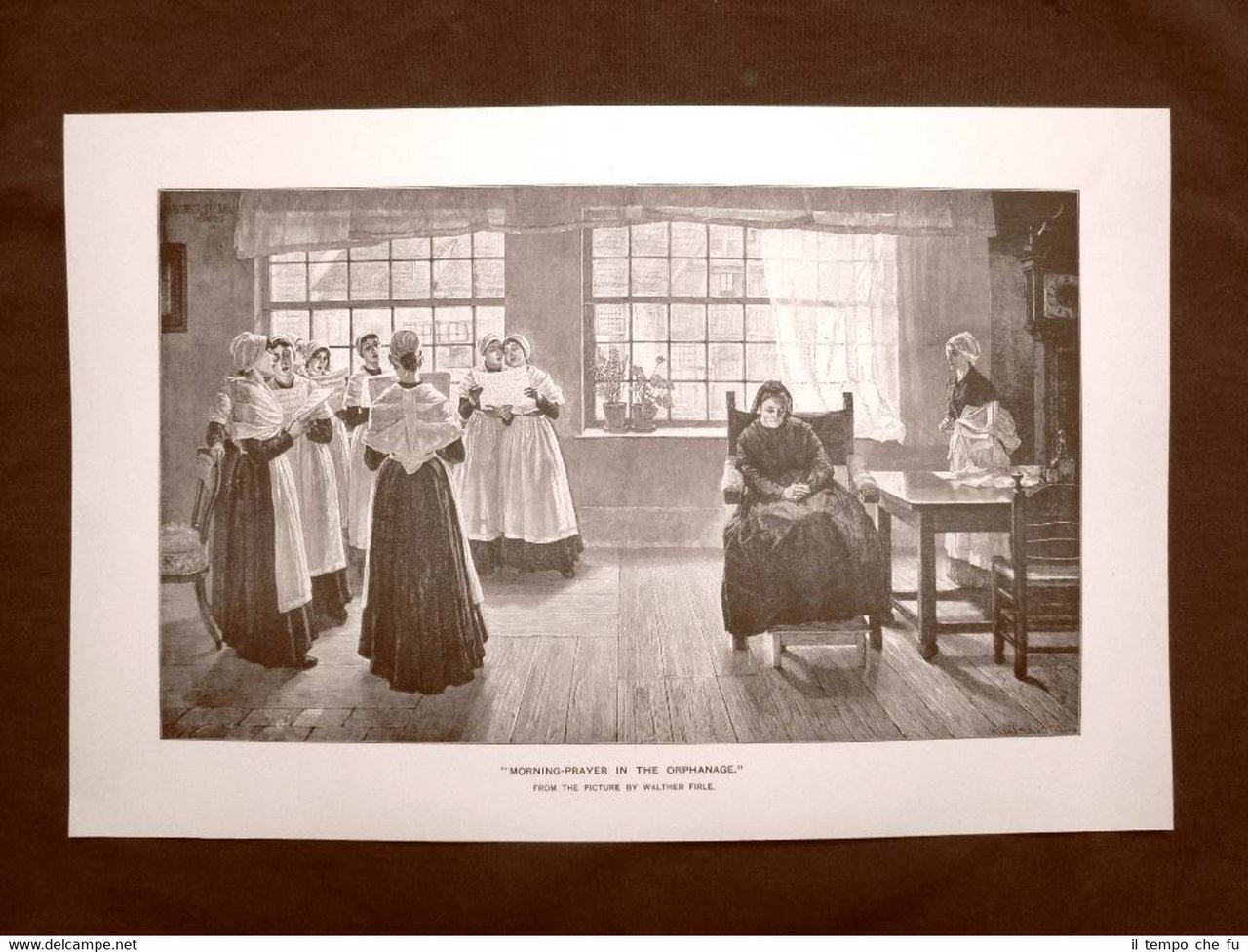 Preghiera del mattino nell'orfanotrofio Quadro di Walther Firle Stampa del …