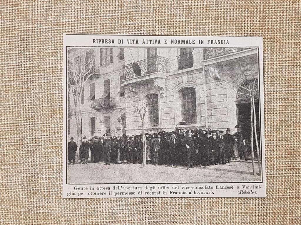 Presso il Vice-Consolato francese a Ventimiglia nel 1914 Permessi Guerra …