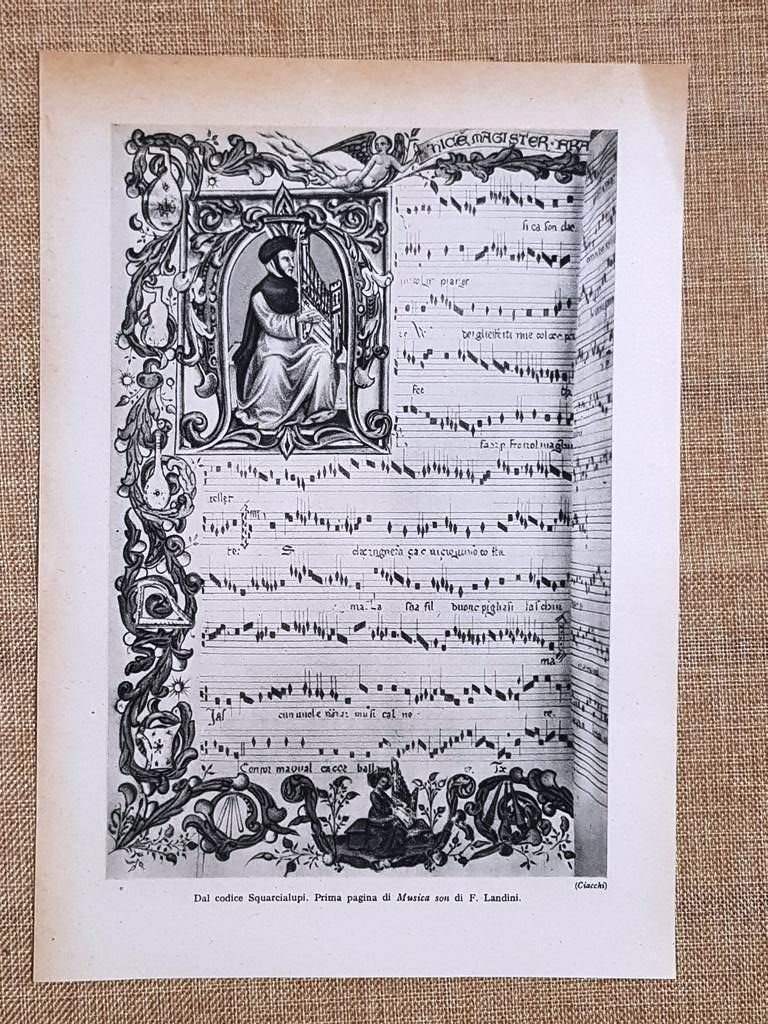 Prima pagina Musica son di Francesco Landini 300 Codice Squarcialupi …