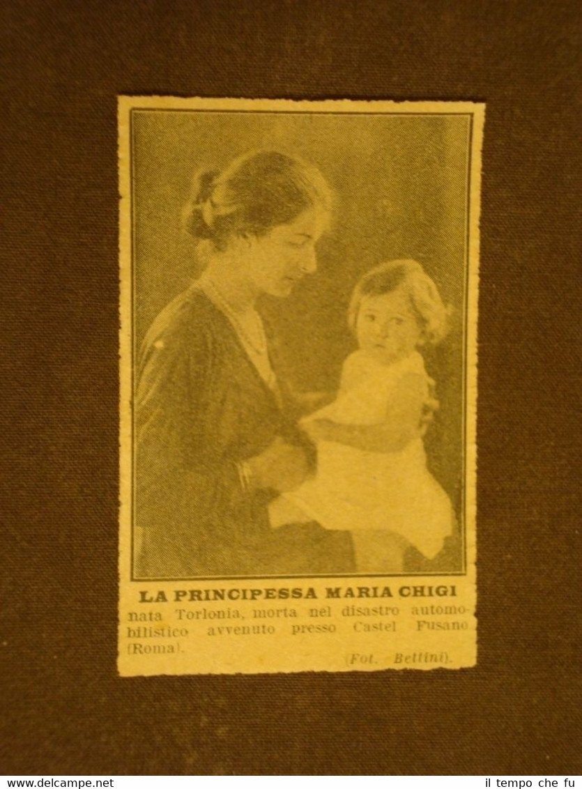 Principessa Maria Chigi Morta disastro automobilistico di Castel Fusano nel …