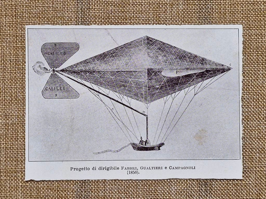 Progetto di dirigibile Fabbri Gualtieri e Campagnoli 1856 Stampa del … | Immagine principale