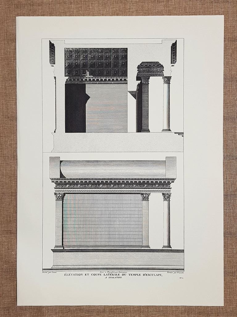 Prospetto e sezione del Tempio di Esculapio Spalato Croazia Anno … | Immagine principale