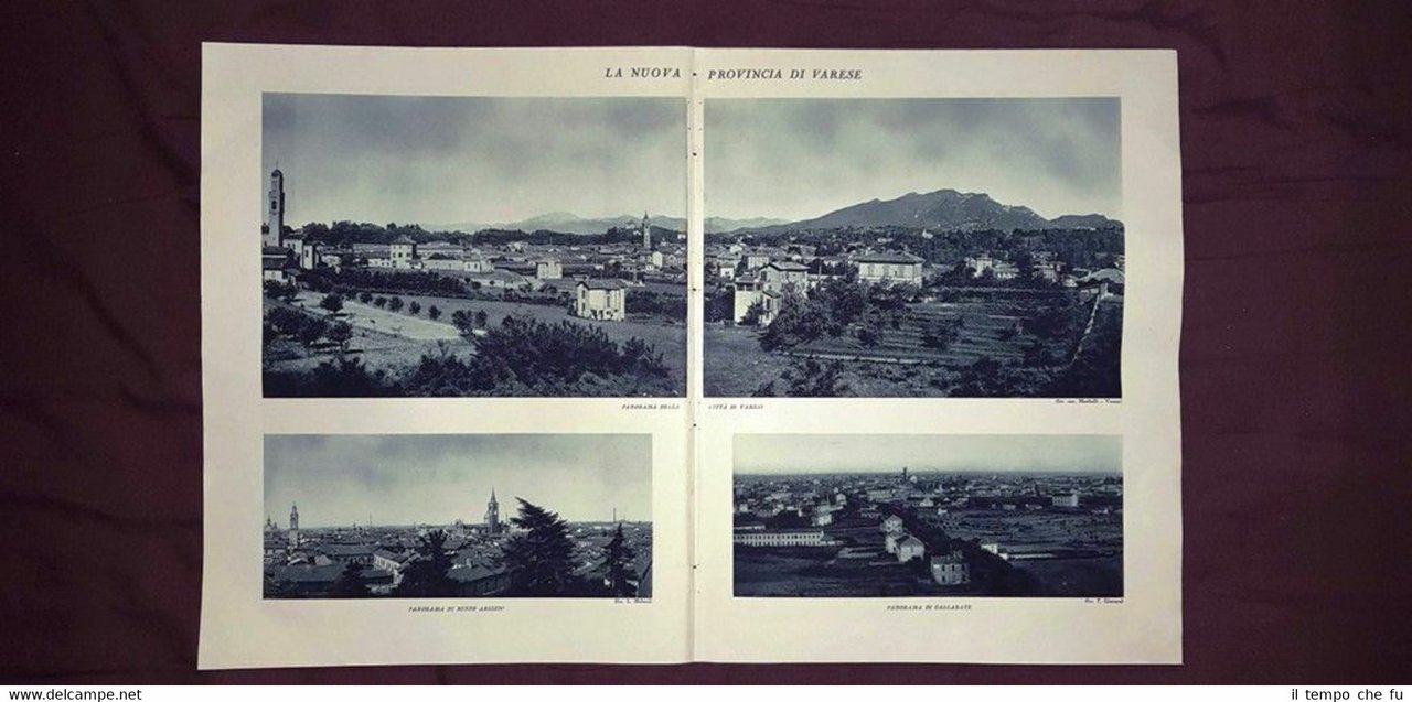 Provincia Varese nel 1927 Panorama Busto Arsizio Gallarate Monte Rosa …