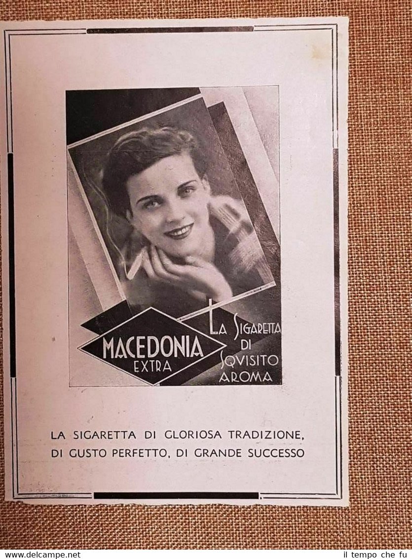 Pubblicità 1935 Macedonia Extra Sigaretta di gloriosa tradizione Gusto perfetto