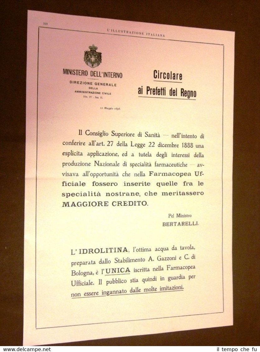 Pubblicità d'Epoca dei primi del '900 Idrolitina + Lido e …