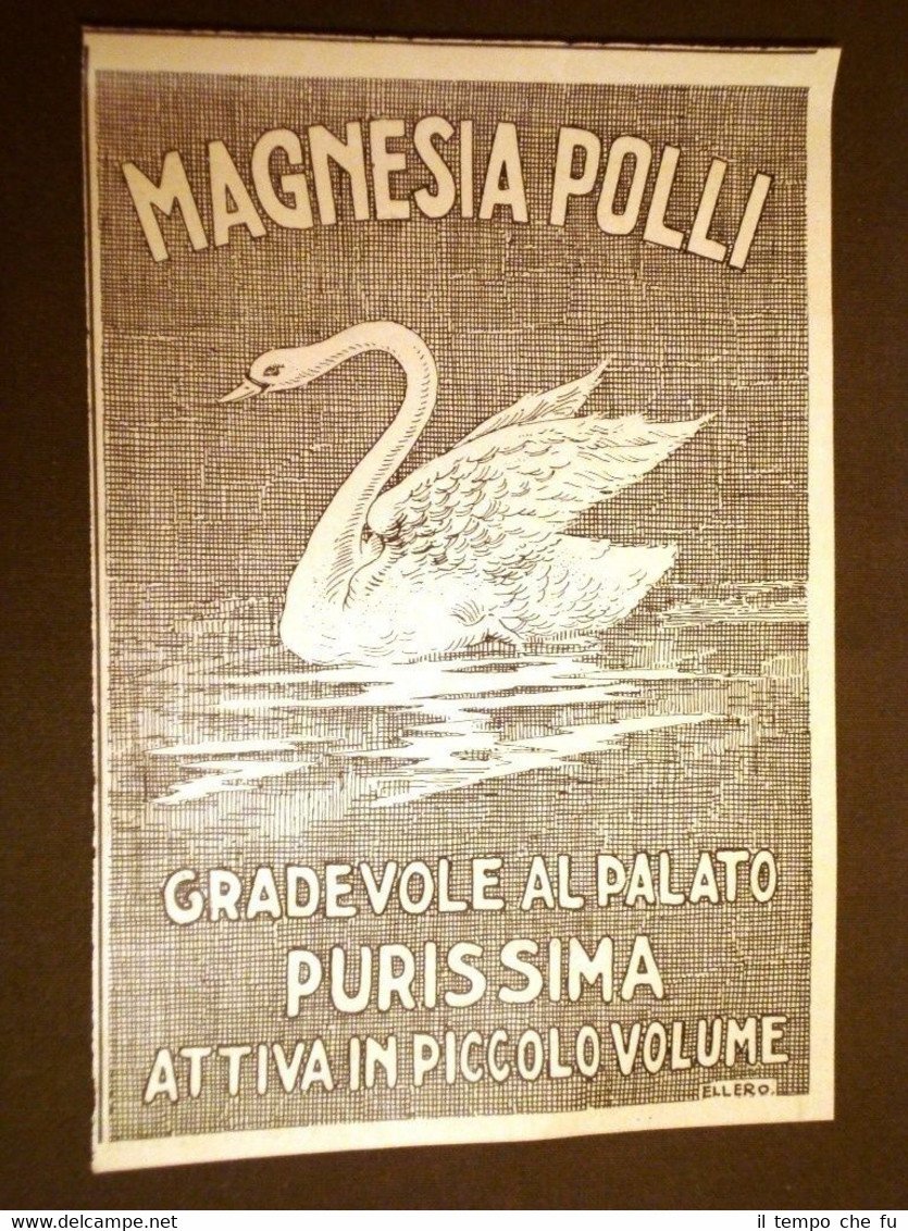 Pubblicità d'Epoca dei primi del '900 Magnesia Polli - Ellero