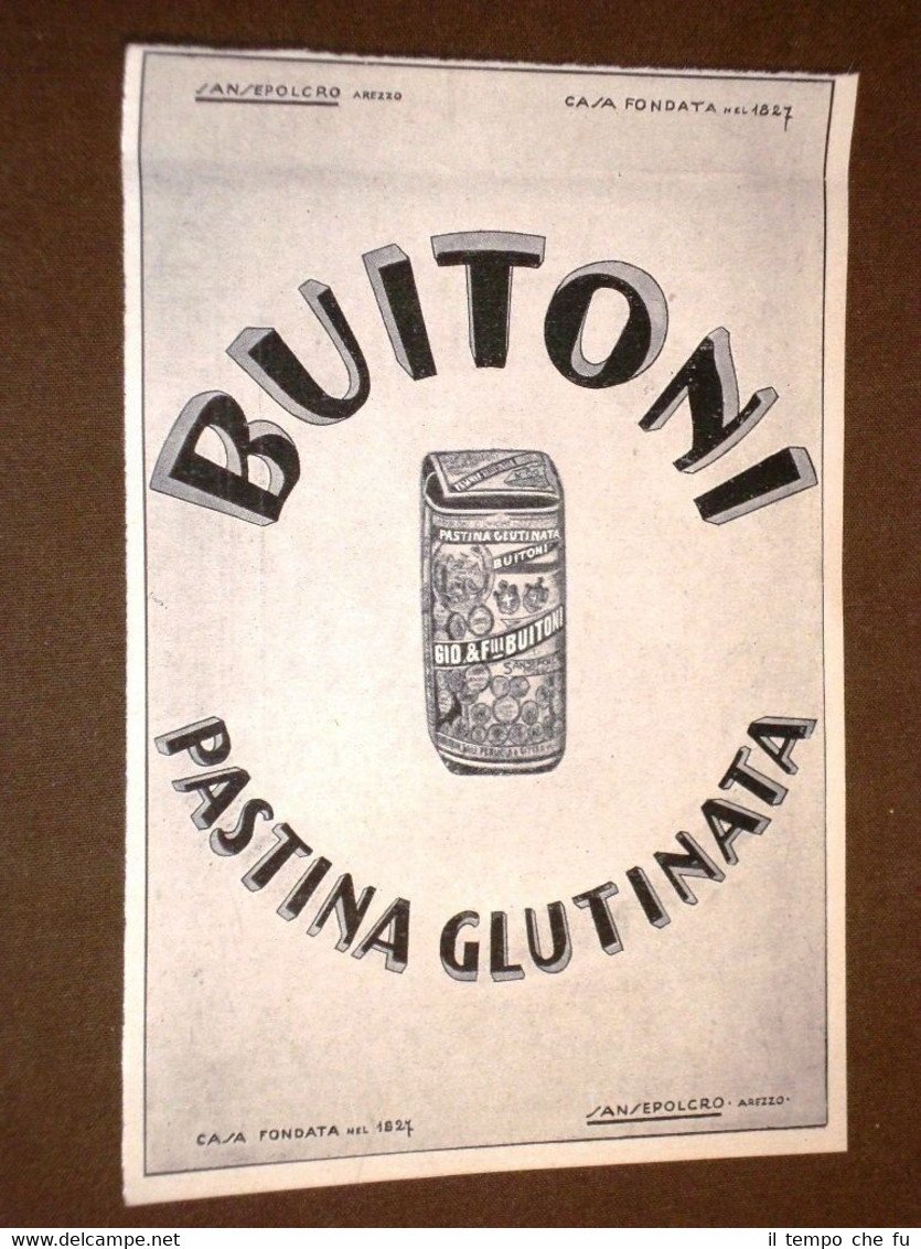 Pubblicità d'Epoca dei primi del '900 Pastina glutinata Buitoni