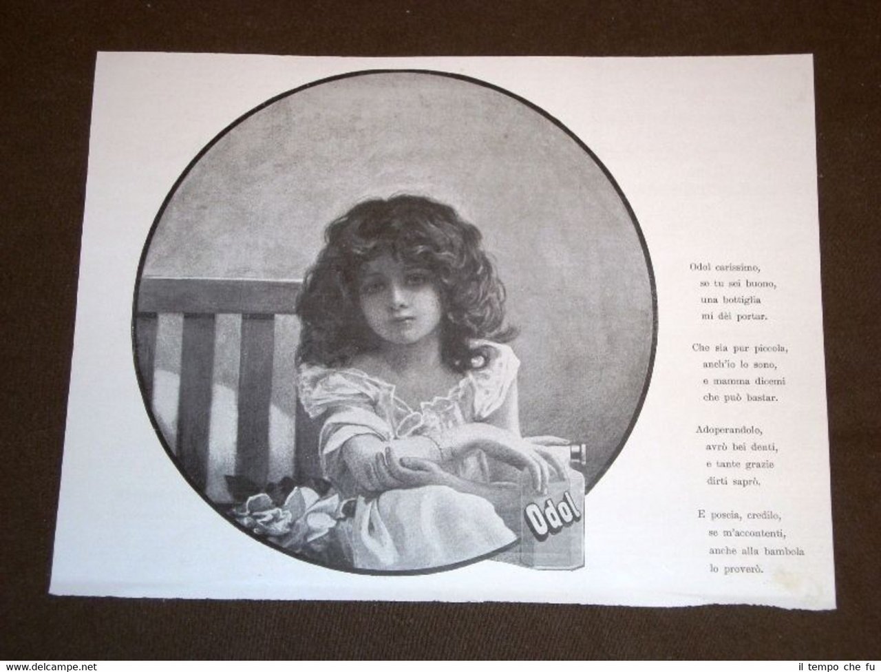 Pubblicità d'Epoca per Collezionisti del 1904 Odol Tema Bambina e …