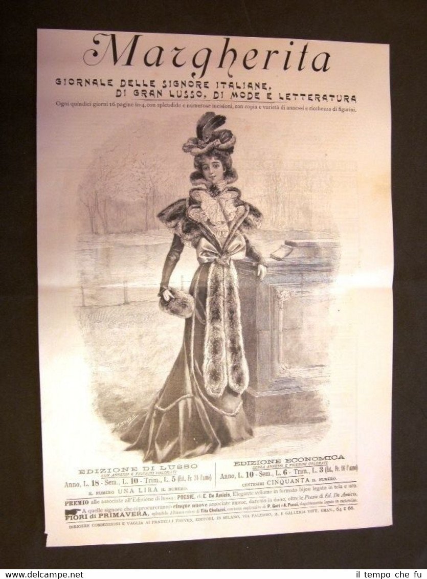 Pubblicità d'Epoca per Collezionisti Giornale Moda per Signore Lusso Margherita