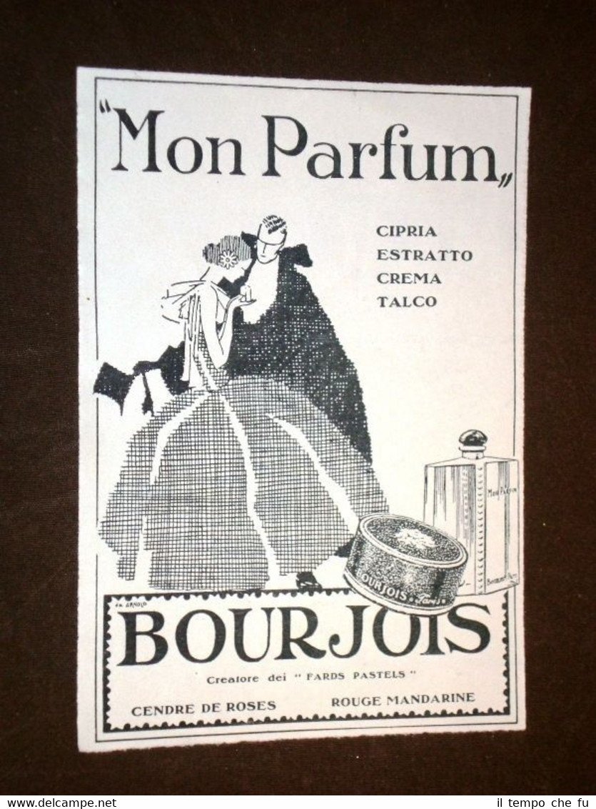 Pubblicità d'Epoca per Collezionisti Mon Parfum Bourjois Cosmetica