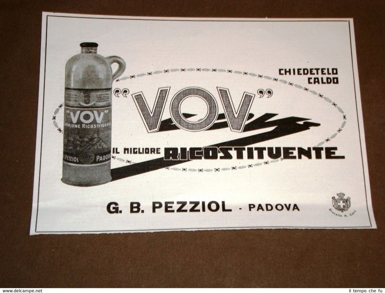 Pubblicità d'epoca per collezionisti Primi del 900 Liquore VOV - … | Immagine principale