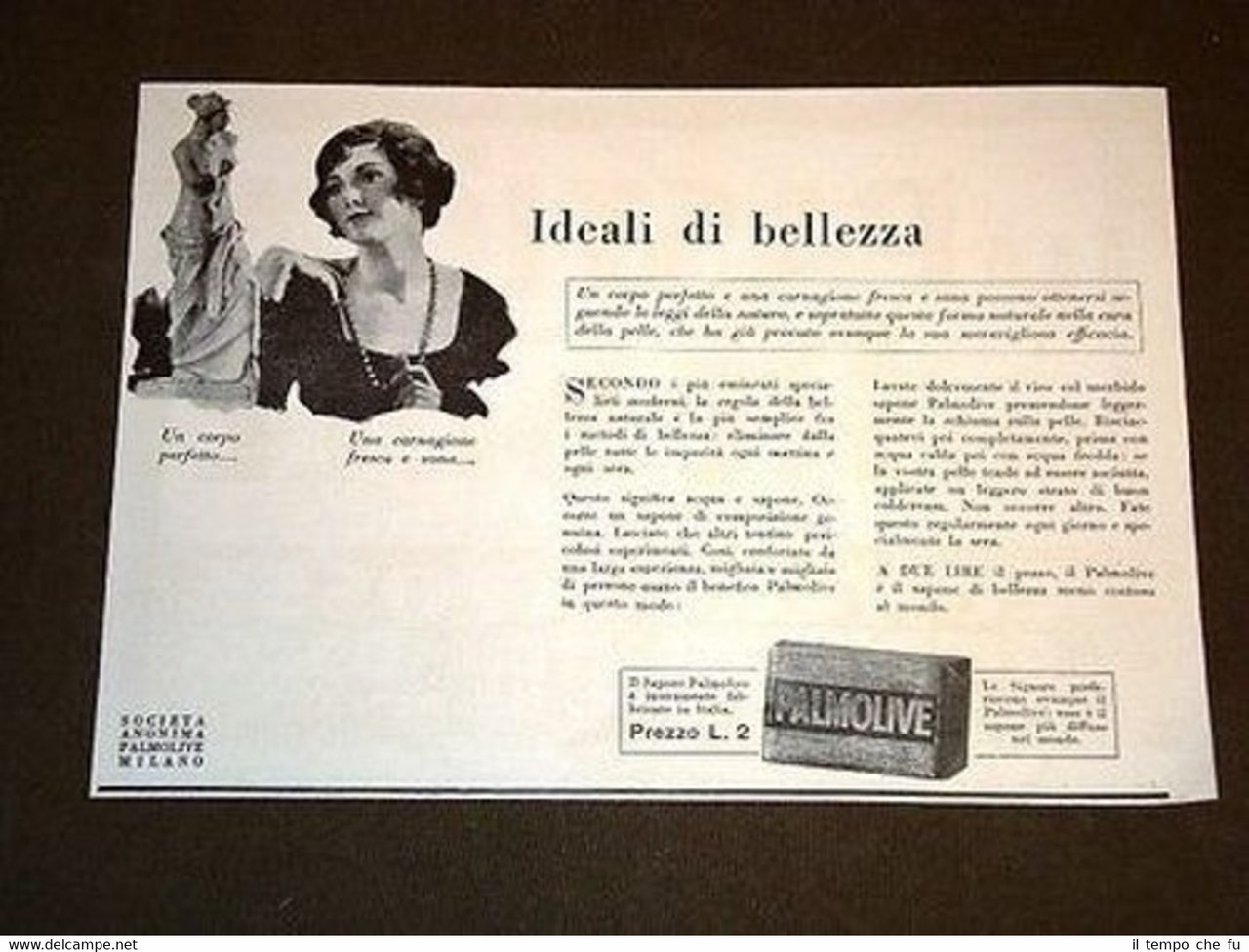 Pubblicità d'Epoca per collezionisti Sapone Palmolive | Immagine principale