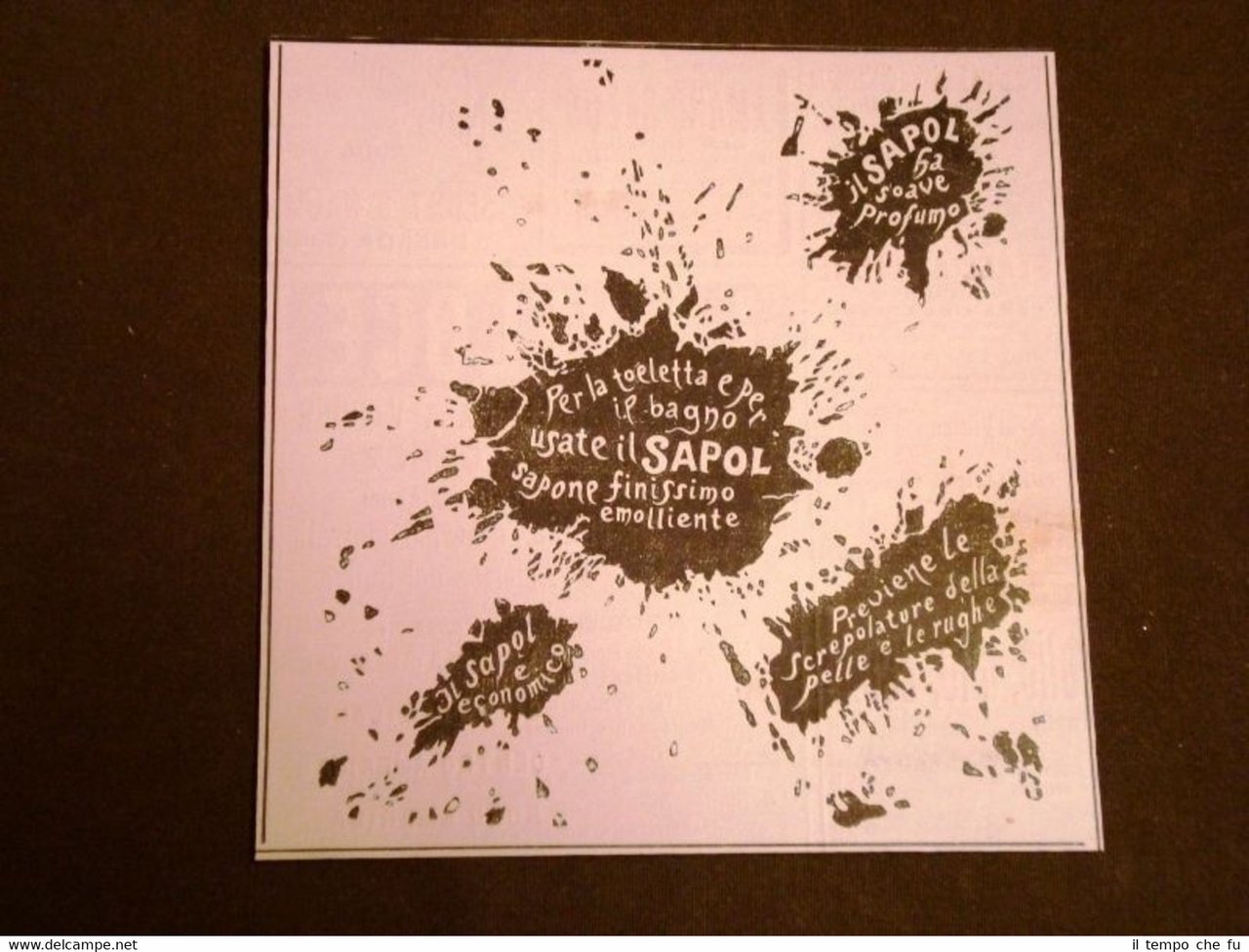 Pubblicità d'Epoca per Collezionisti Sapone Sapol
