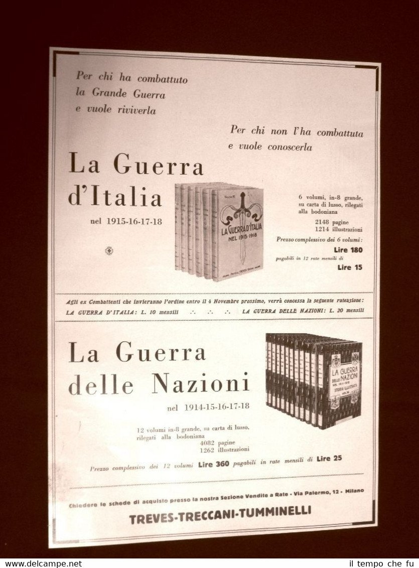 Pubblicità dei 1932 La guerra d'Italia e La Guerra delle …