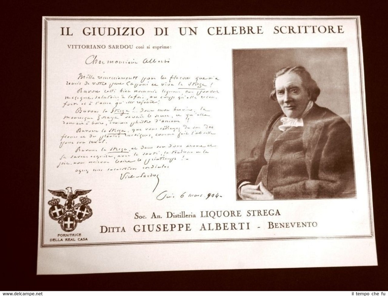 Pubblicità dei 1932 Liquore Strega Ditta Alberti di Benevento Vittoriano …